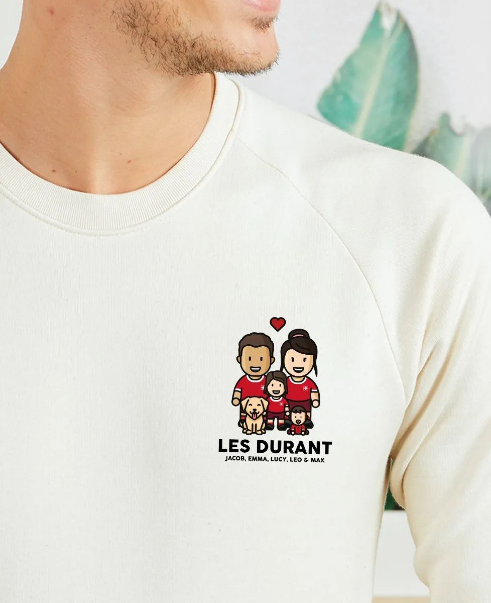 Sweatshirt homme Famille figurine football Suisse