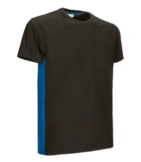 T-shirt bicolore - Unisexe - réf THUNDER - noir et bleu roi
