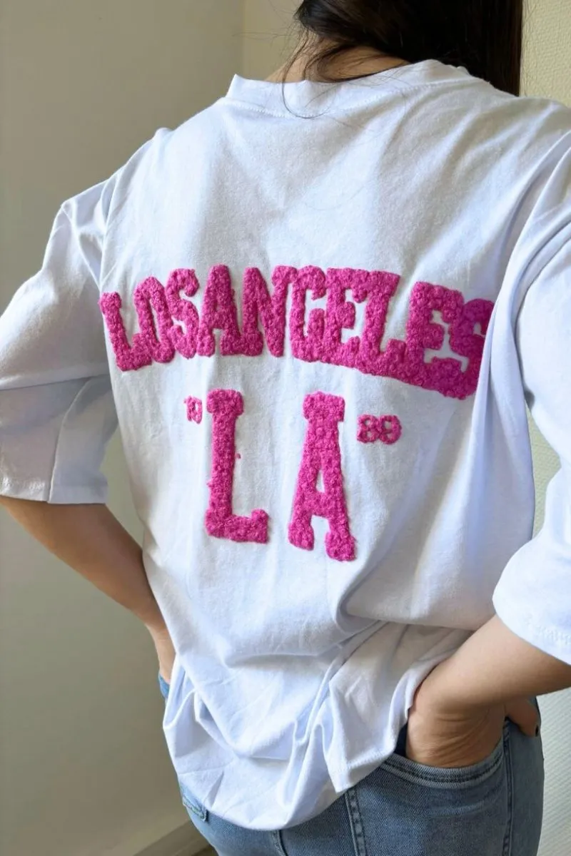 T-shirt Los Angeles rose