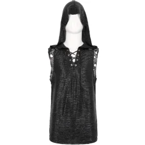 T-Shirt sans Manches à Capuche 'Ammius' Noir