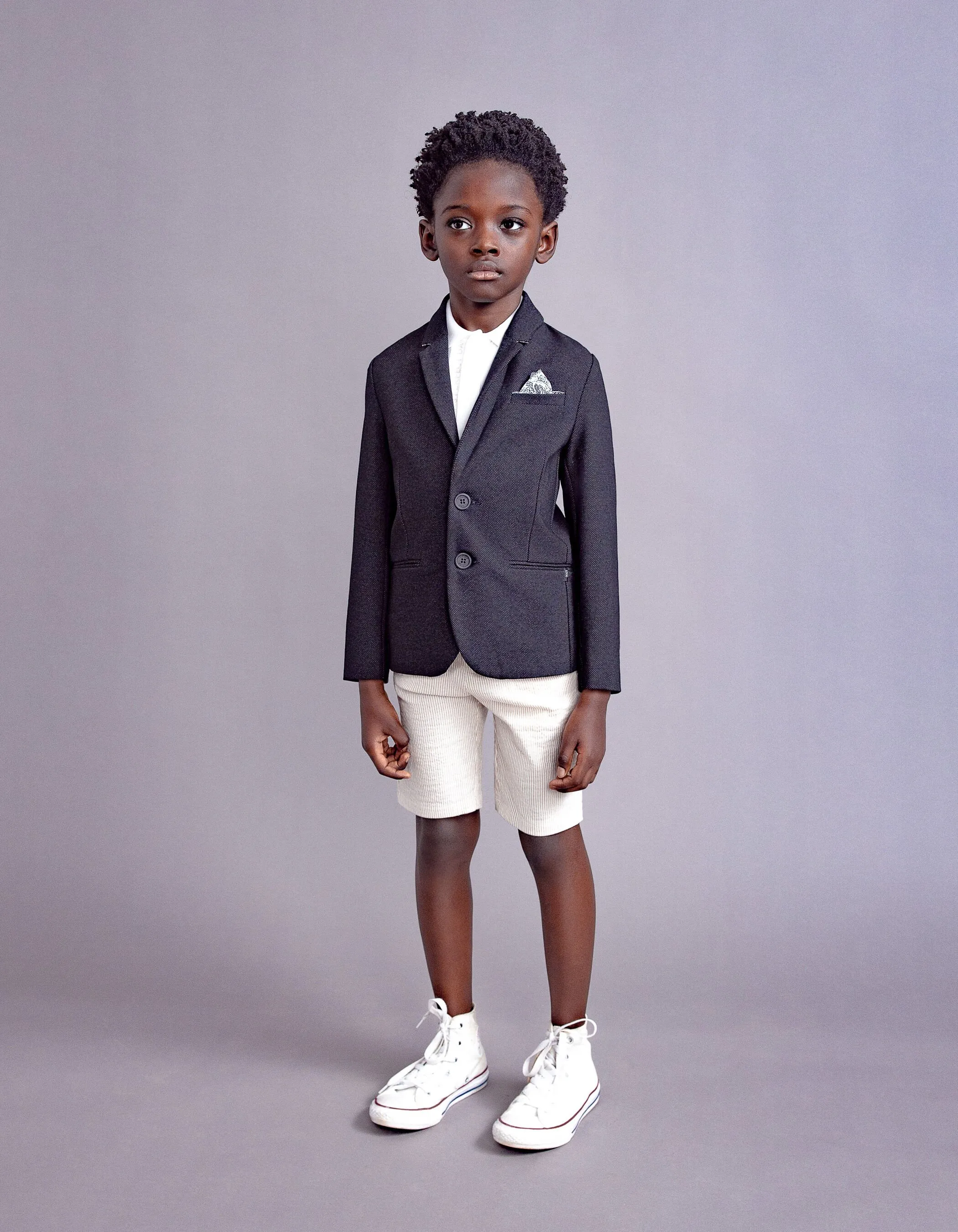 Veste de costume cérémonie noire faux-uni garçon