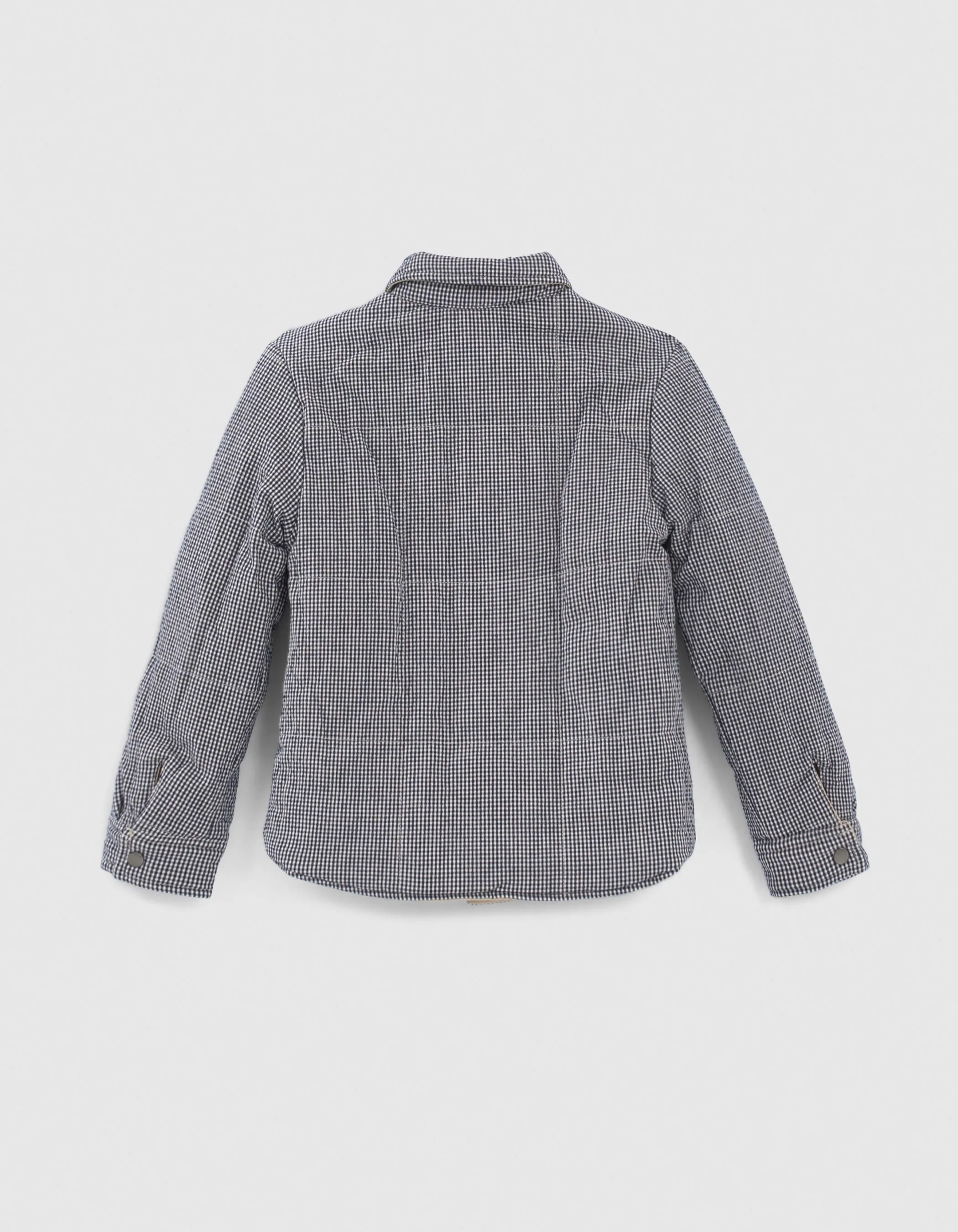 Veste réversible beige et vichy garçon