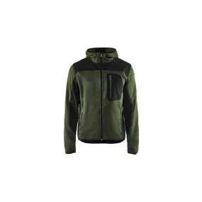 Veste tricotée à capuche vert / noir Blaklader en destockage